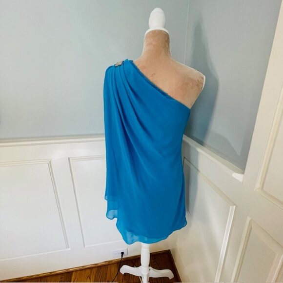 Vintage 90's Y2k Cache Rhinestone One Shoulder Draped Formal XS 2 - Picture 5 of 10